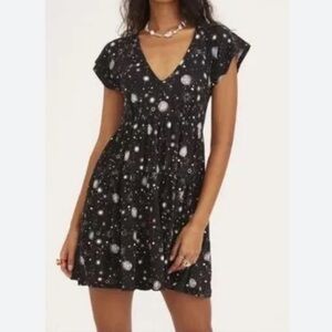 Urban Outfitters Black Starry Mini Dress